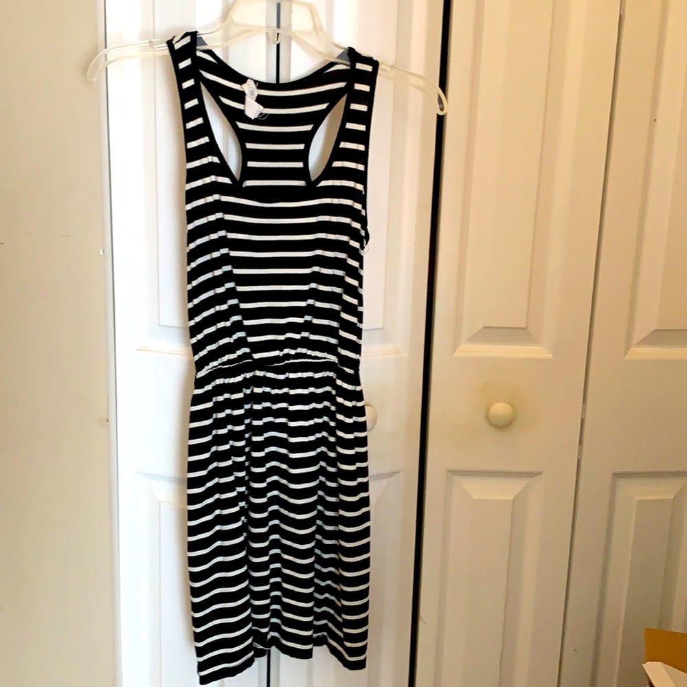 Cute navy and white striped dress